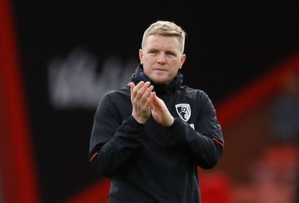 HLV Eddie Howe vui mừng sau chiến thắng 0-4