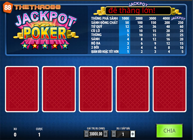 Chơi bài Jackpot Poker tại 188bet